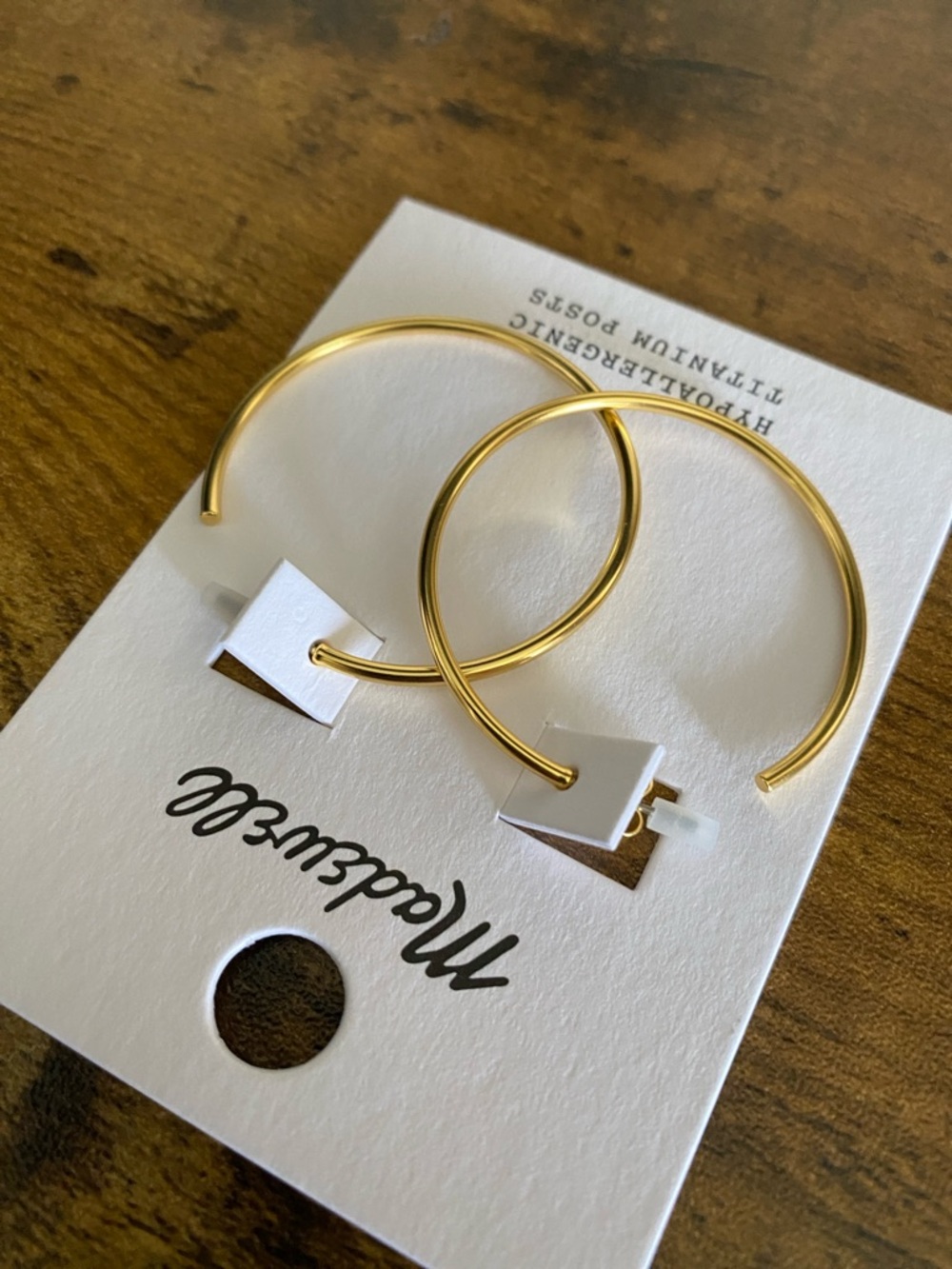 NWT MADEWELL Medium Hoop Earrings - Picture 4 of 5